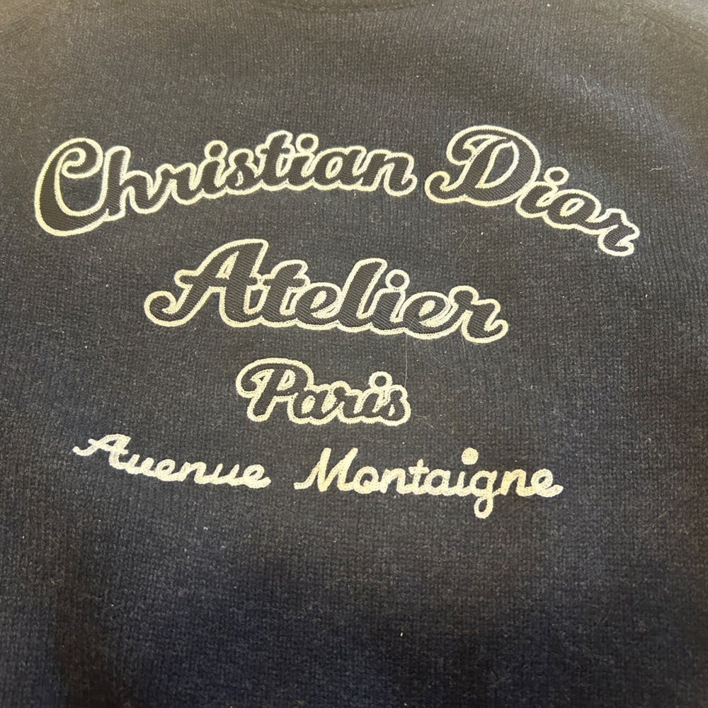 Christian Dior navy and cream sweater - XXL - runs a little small